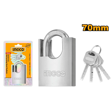 Anti-prying steel padlock