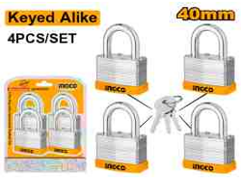 4 Pcs key-alike laminated padlock set