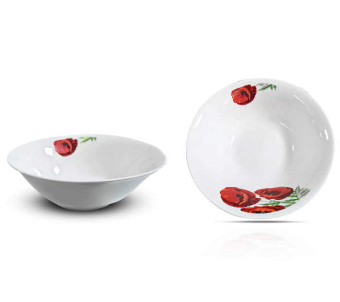 Bowl 7" en céramique porcelaine [Soup Plate] Imprimée (CTN de 72 PCS)