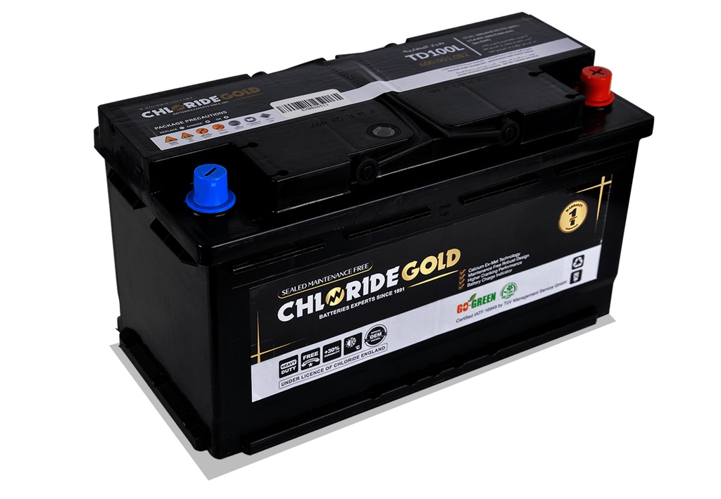 Batterie sans entretien CHLORIDE GOLD ENGLAND 88Amp 12V ref:DIN88L MF 21,9 Kg