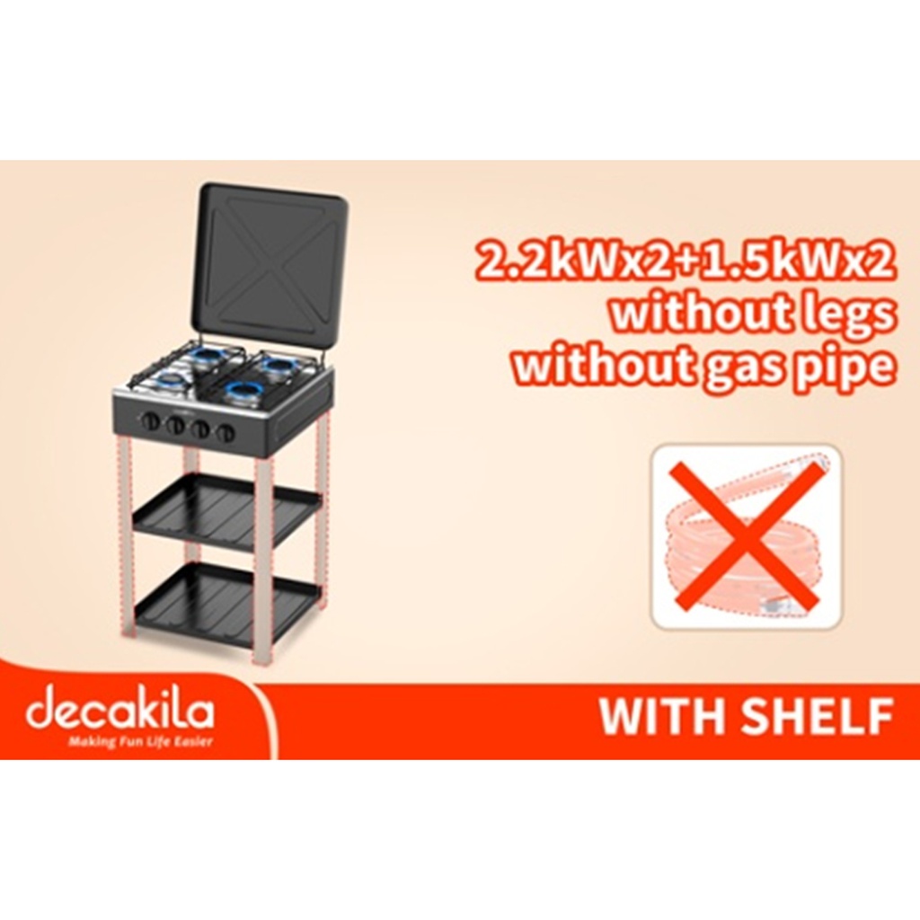 Gas stove with shelf
