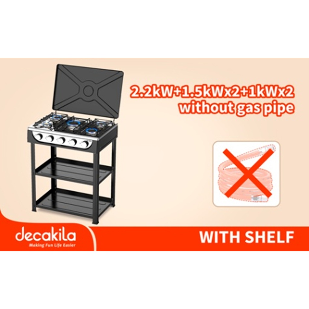 Gas stove with shelf