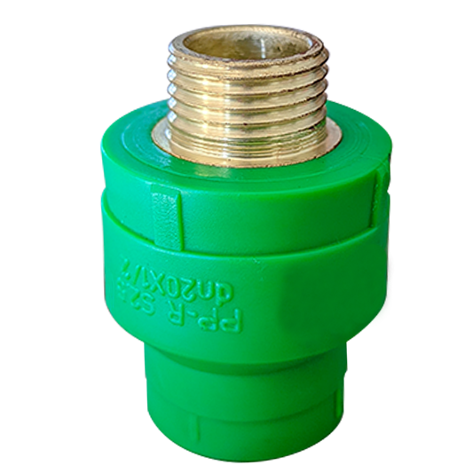 RACCORD DROIT FILETE MALE PPR Diam 20mm 1/2*20mm David = PPR MALE SOCKET GREEN (Sachet de 50pcs)