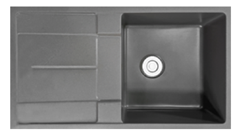 EVIER GRANITE SIMPLE BAC MEERA Réf: G-T8650I02 Couleur FROSTED GREY