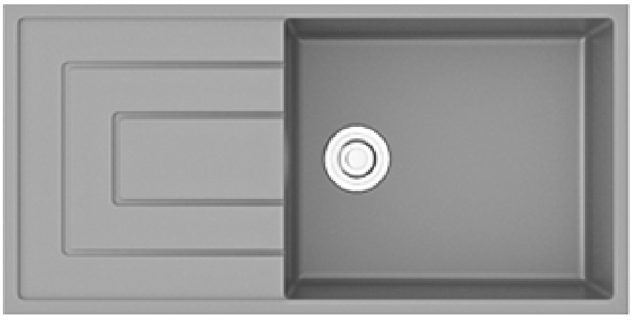 EVIER GRANITE SIMPLE BAC MEERA Réf: G-T10050I04 Couleur LIGHT GREY