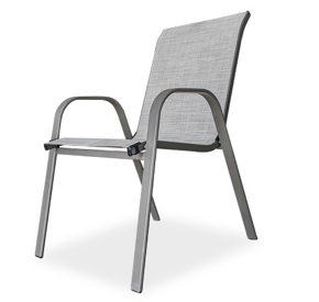 CHAISE DE JARDIN REF LRTC-007/B STEEL TEXTILENE  CHAIR , CHAIR SIZE W54*D70*H90, BROWN FRAME + LIGHT GREY TEXTILENE