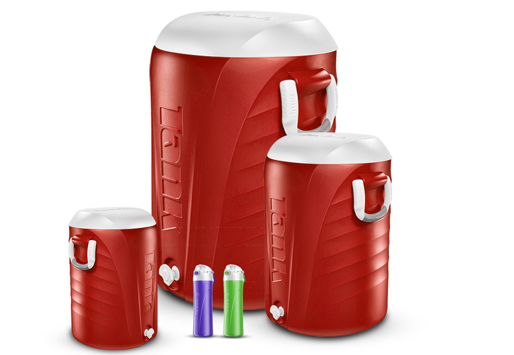 Glacière rondes TANK 45L + glacière ronde TANK 20L + glacière ronde TANK 7L + 2 gourdes (ICE TANK) série 5pcs