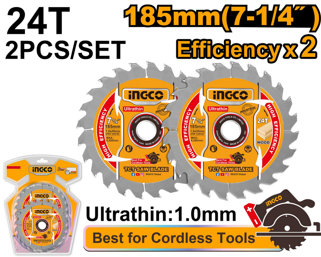 Ultra-thin TCT saw blade set