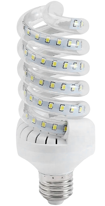 AMPOULE SPIRALE LED E27, 220V, 7W, LUMIERE CHAUDE JAUNE