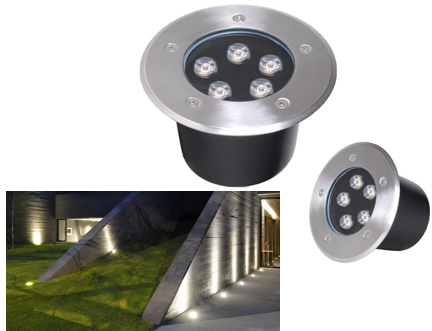 SPOT ENCASTRABLE ETANCHE EN INOX 220V, AVEC CABLE DE 20cm, 1 LED