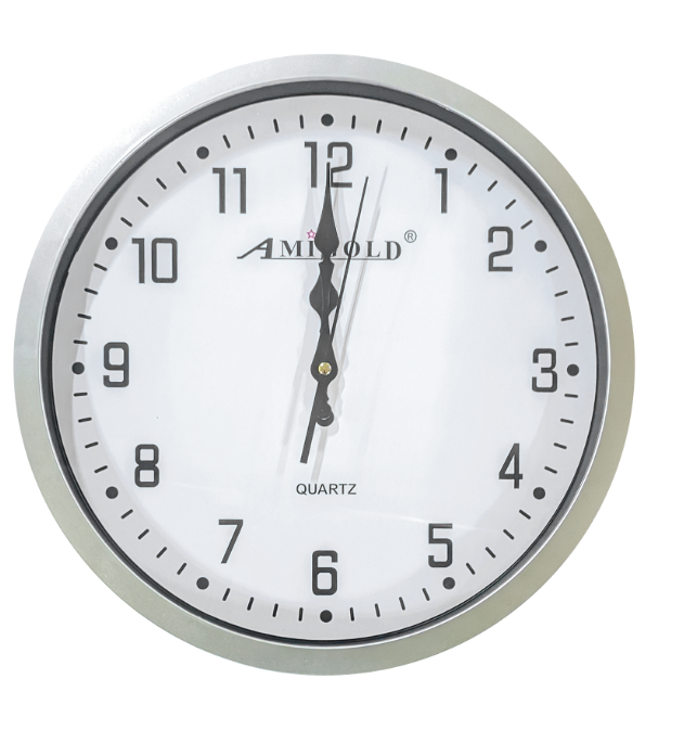 MONTRE MURALE RONDE REF  659A4,  diametre 25cm material : ABS PLASTIQUE