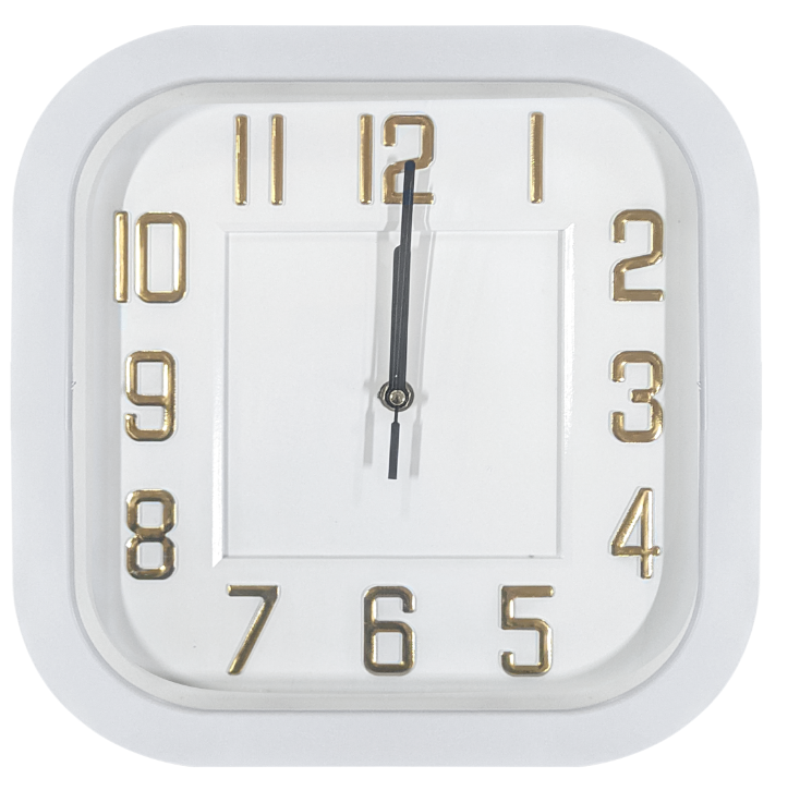 MONTRE MURALE CARRE 888A，25cm material : ABS PLASTIQUE