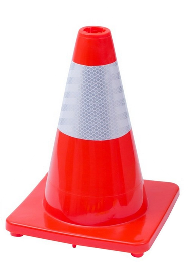 CONE DE SIGNALISATION ROUTIER FLUO DE 45 CM