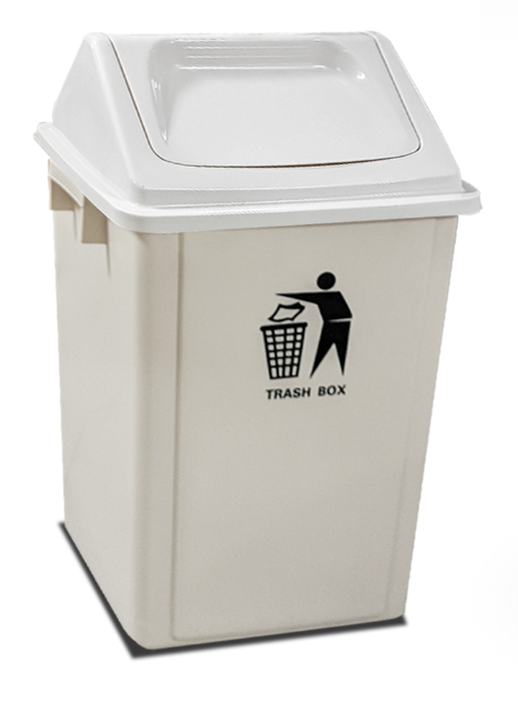 Plastic dust bin 60L couleur Beige/Square ref: XDL-60A-5 avec couvercle