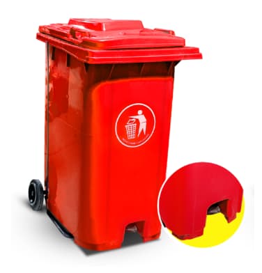 Plastic dust bin 100L couleur Rouge/Square ref: XDL-100U-14 avec couvercle