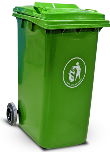 Plastic dust bin 240L couleur Vert/Square ref: XDL-240H2-19 avec couvercle