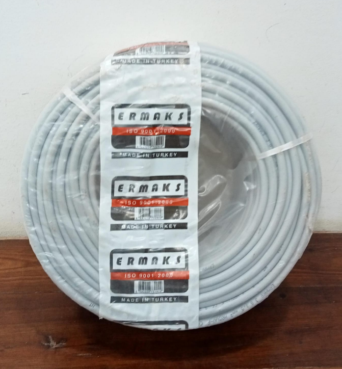 CABLE CCA 3X2.5MM² H05VV-F GRIS SOUPLE RLX DE 100M ERMAKS