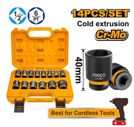 14 Pcs 1/2"DR Impact Socket Set