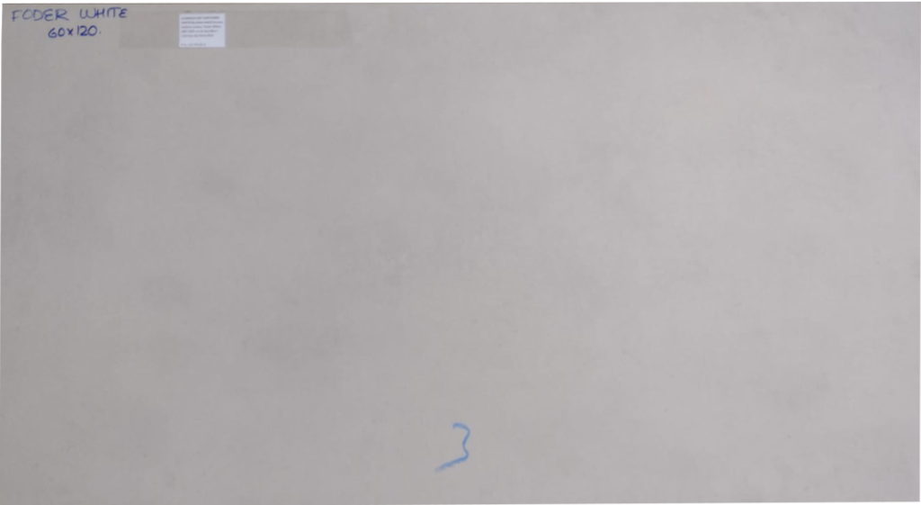 Carreau Ambani couleur : Foder White, 600*1200, ctn de 2pcs/Box = 1,44 sqm, Ep:12mm Matt
