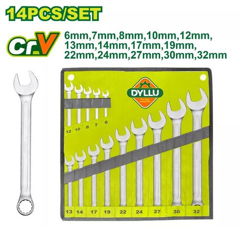 14 Pcs Combination spanner set