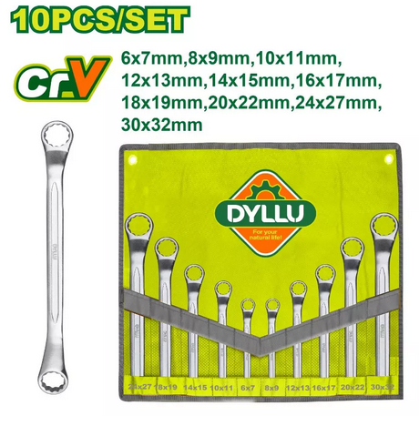 10 Pcs Offset ring spanner set