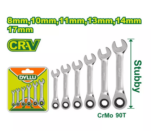 6 Pcs Short ratchet spanner set - DYLLU