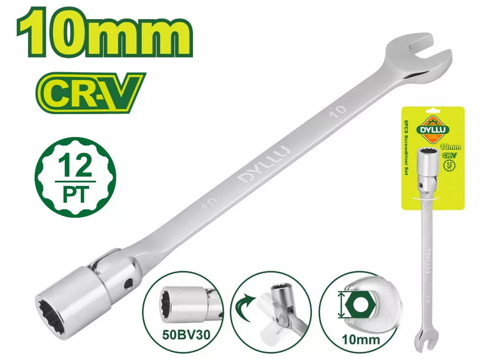Open end swivel head socket spanner wrench - DYLLU