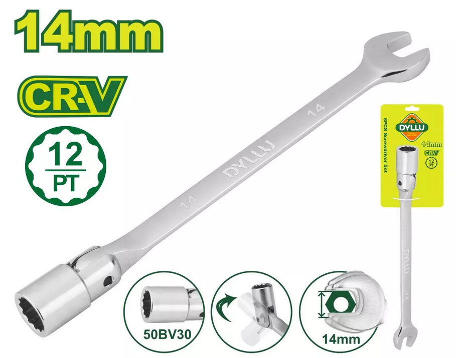 Open end swivel head socket spanner wrench - DYLLU