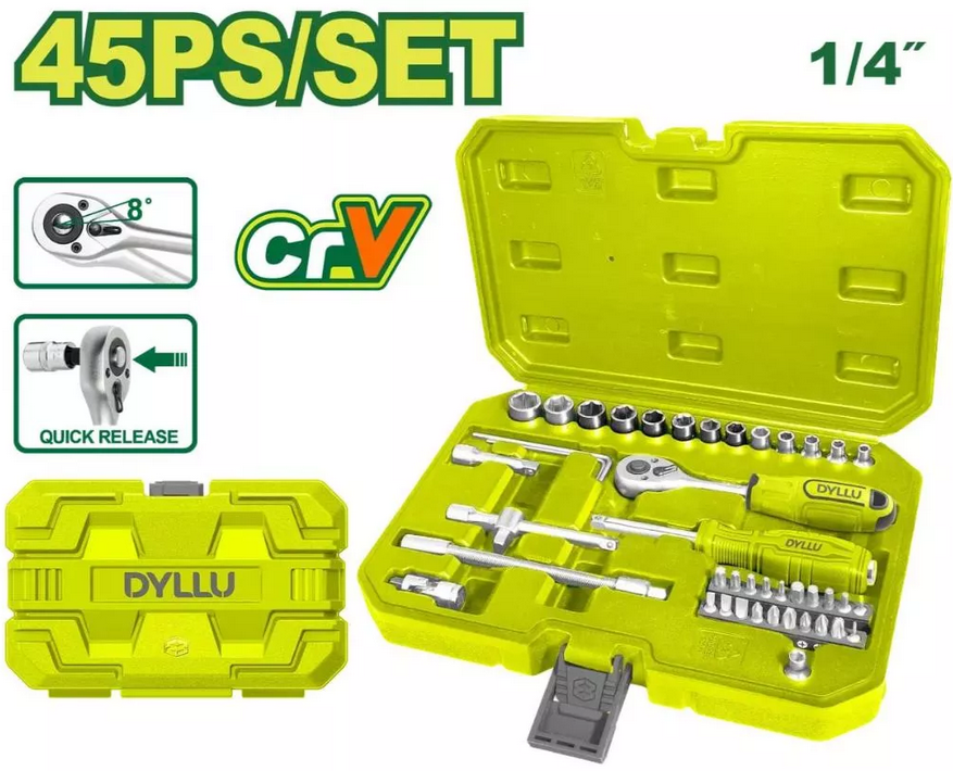 45 Pcs 1/4&quot; socket set