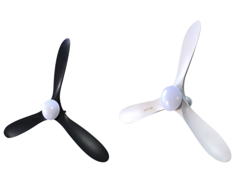 Ventilateur plafonier qualité supérieure avec telecommande ref: HJ-027-3 - Couleur : BLACK / WHITE avec lampe led - Dim: 52"