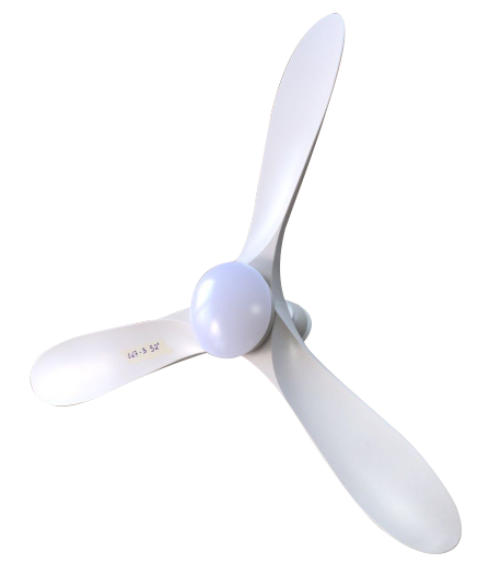 Ventilateur plafonier qualité supérieure avec telecommande ref: HJ-027-3 - Couleur White avec lampe led - Dim: 60"