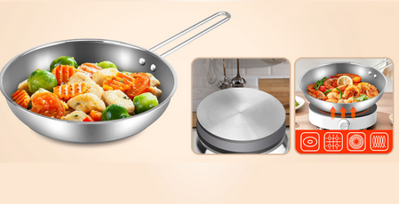 Stainless steel frying pan