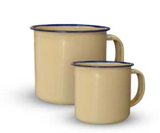 Enamel Mug Plain 6cm ctn de 20 Dozs Colour Cream