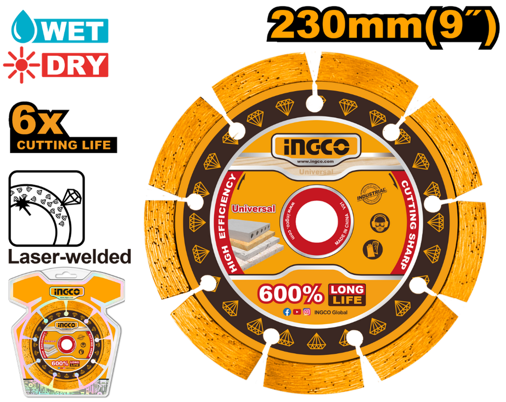 Laser welded diamond cutting disc