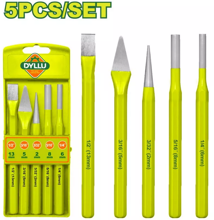 5 Pcs Cold chisel and punch set - DYLLU