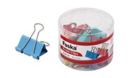 [801-6D] FOSKA-CLIP A PAPIER COULEUR 15MM (CYL PLAST DE 60 PCS) 801-6D