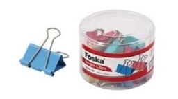 [801-5D] FOSKA-CLIP A PAPIER COULEUR 19MM (CYL PLAST DE 40 PCS) 801-5D