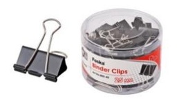 [800-4D] FOSKA-CLIP A PAPIER NOIR 25MM (CYL PLAST DE 48 PCS) 800-4D