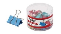 [801-4D] FOSKA-CLIP A PAPIER COULEUR 25MM (CYL PLAST DE 48 PCS) 801-4D