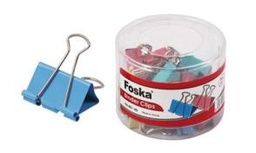 [801-3D] FOSKA-CLIP A PAPIER COULEUR 32MM (CYL PLAST DE 24 PCS) 801-3D