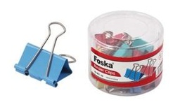 [801-2D] FOSKA-CLIP A PAPIER COULEUR 41MM (CYL PLAST DE 24 PCS) 801-2D