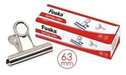 [900-2(63mm)] FOSKA-CLIP A PAPIER CACIER NICKELE  63MM (BTE)   900-2 (63MM)