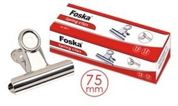 [900-1(75mm)] FOSKA-CLIP A PAPIER CACIER NICKELE  75MM (BTE)   900-1 (75MM)