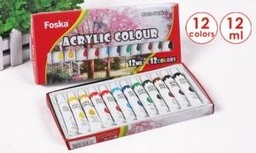 [P812] FOSKA-PEINTURE ACRILIQUE (BOITE 12 COULEURS) 12ML P812