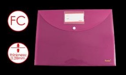 [W208CF-28(transparent pink)] FOSKA-POCHETTE PLASTIQUE ENVELOPPE TRANSP. FUSHIA 280mic；35.7*26.5cm W208CF-28