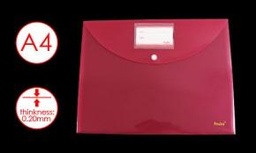 [W208CF-28(transparent red)] FOSKA-POCHETTE PLASTIQUE ENVELOPPE TRANSP. ROUGE 280mic；35.7*26.5cm W208CF-28