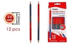 [QB004] FOSKA-CRAYON BICOLORE ROUGE BLEU BTE 12 PCS 2,5MM 7’’ QB004