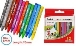 [SF1012] FOSKA-CRAYON COULEUR MASSE BTE DE 12 PCS 8*90MM SF1012