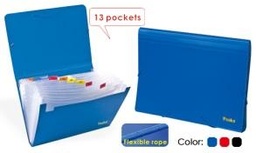 [W8402] FOSKA-SAC PORTE DOCUMENT EXTENSIBLE PVC RENFOR A4 14/0.700mic,13POCHETTES W8402