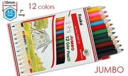 [CQ8012] FOSKA-CRAYON DE COULEUR JUMBO HEXAG BTE 12 COUL 4MM DIAM, 7’’ CQ8012